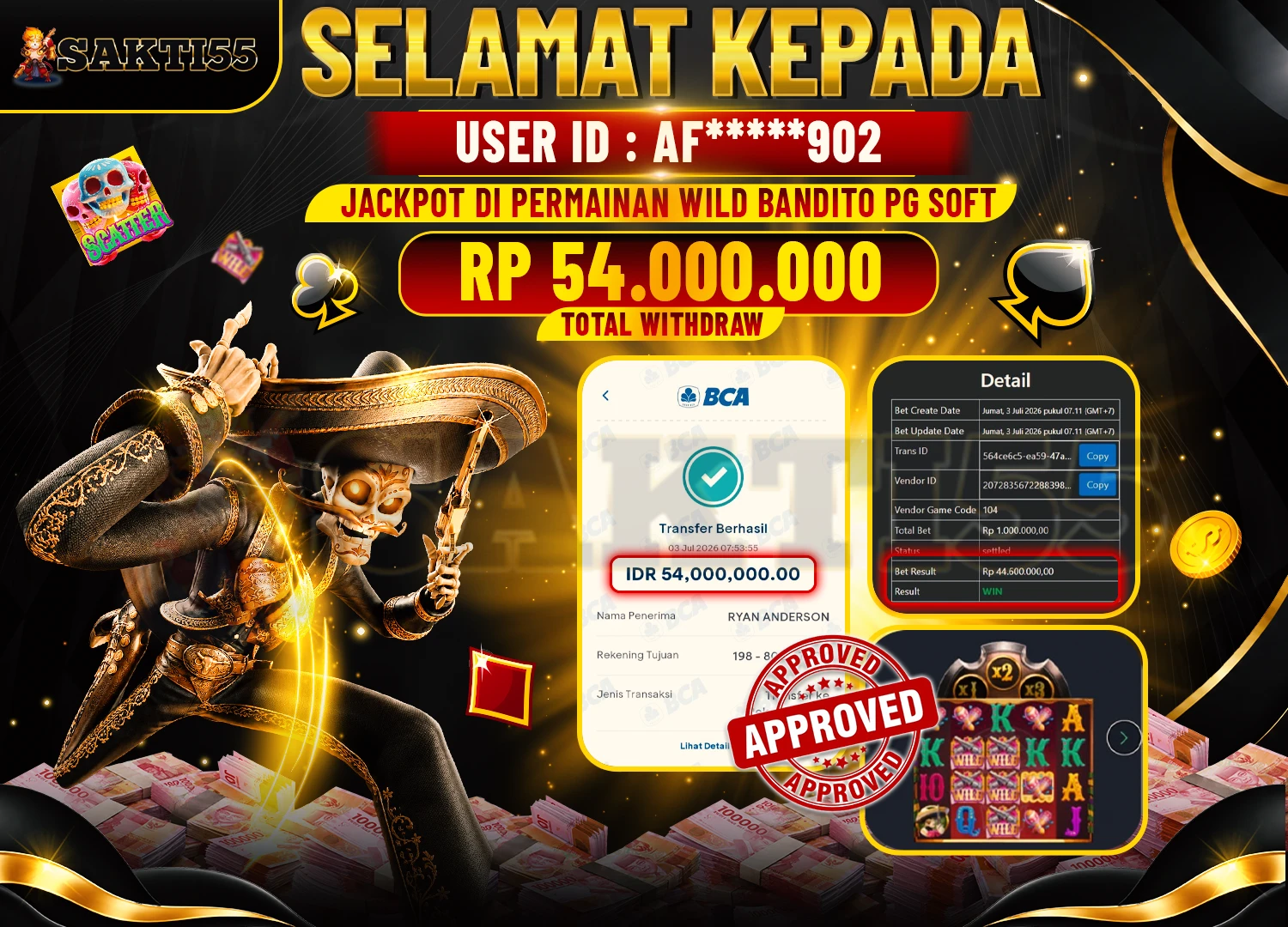 BUKTI JACKPOT WILD BANDITO - SAKTI55