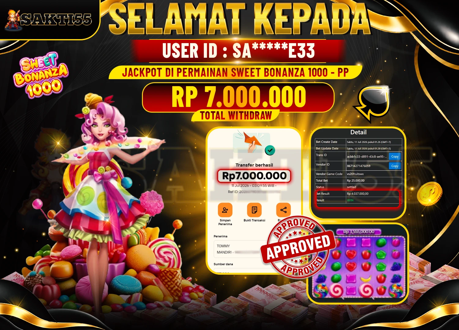 BUKTI JACKPOT SWEET BONANZA 1000 - SAKTI55